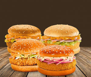 Choose Any 4 Burgers (buy 3 Get 1 Signature Burger Free)