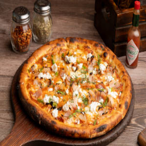 Roasted Onion, Feta & Asparagus Pizza