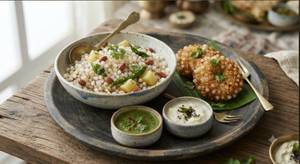Sabudana Khichdi (450Ml) With Sabudana Vada (2)and chutney (50ml)