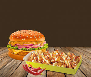 OG Double Cheese Burger + Peri Peri Loaded Fries