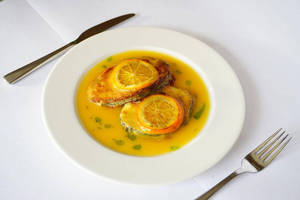 Seer Fish Steak With  Citrus Sauce