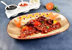  Pomfret Fish in Schezwan Sauce