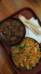 Chowmein +manchurian.