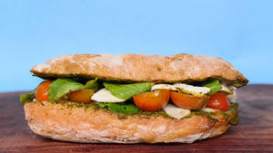 Ciabattaa Grilled Chicken With Pesto Mozzarella Cheese& Cherry Tomato
