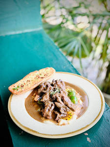 Slice Beef Steak With Cassava
