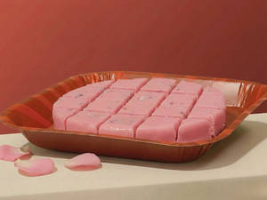 Gulkand Kulfi Slice
