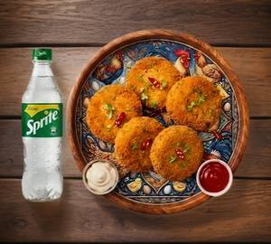 Combo Chicken Cutlet 5-Pieces 200Grm & Sprite 250Ml