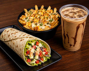 Classic Veg Combo (fresh Veg Wrap, Panner Cheesy Fries & Ice Coffee)