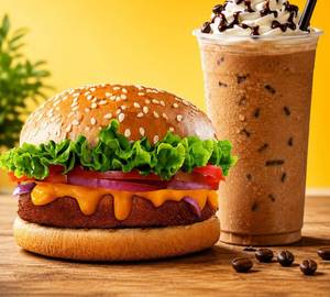 Butter Chicken Burger Cold Coffee Combo