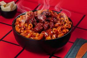 Korean Mac & Cheese With Chicken Popcorn