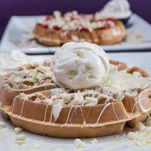 White chocolate waffle