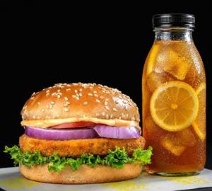 Veg Snacker + L.Lt-Lemon Iced Tea