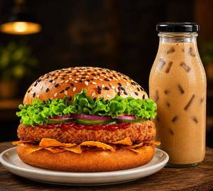 Veg Mexican Marvel Burger Cold Coffee Combo