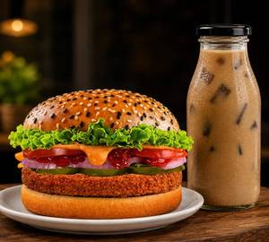 Veg Punjabi Gabru Burger Cold Coffee Combo