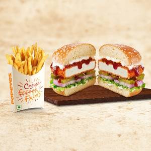Korean Paneer Burger with Fries