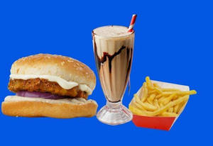 Happy Veg Burger Cold Coffee Fries Combo