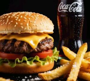 2 Vegetable Cheese Burger With 2 Coke [500 Ml]