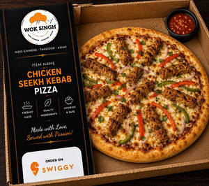 Chicken Seekh Kebab Pizza