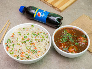 Fried Rice Veg+veg Manchurian+250 Ml Cold Drink