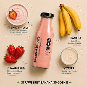 Strawberry Banana Smoothie [300 ML, 274 Kcal | Sweet]