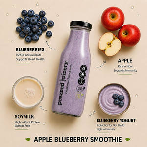 Apple Blueberry Smoothie [300 ML, 208 Kcal | Sweet]