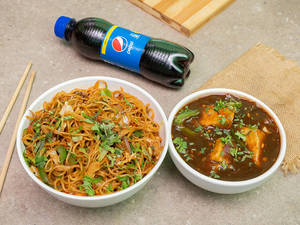 Chilli Garlic Noodle Veg+chilly Paneer+250 Ml Cold Drink