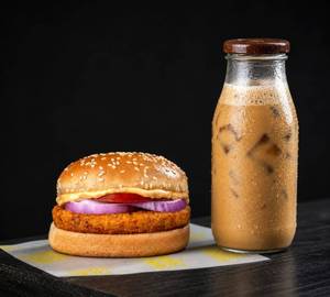 Veg Rockstar Burger Cold Coffee Combo