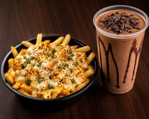 Moon Cheesy Bliss (panner Cheesy Fries & Chocloate Milkshake )