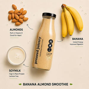 Banana Almond Smoothie [300 ML, 298 Kcal | Sweet]