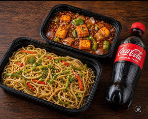Chilli Garlic Noodle Veg+chilly Paneer Gravy+250 Ml Cold Drink