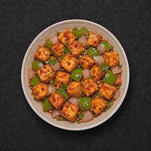 Paneer Tangy Garlic Tossed