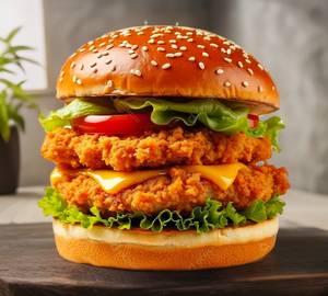 Chicken mega zinger spicy burger
