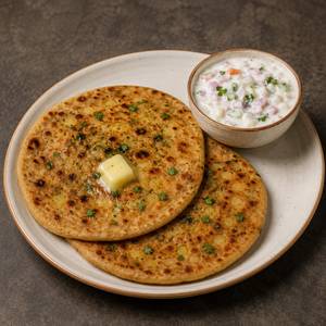 Aloo Paratha (2Pc) + Mix Raita