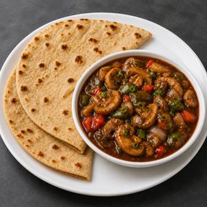 Tawa Roti (2pc) With Chilli Mushroom Gravy