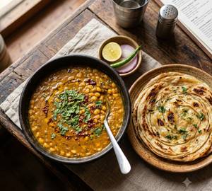 Chana Dal Tadka (Half) + Lachha Paratha (1 Piece)