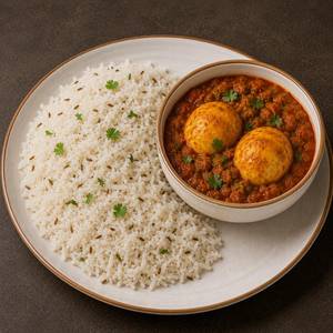 Jeera Rice + Egg Bhujia Curry (2 Pc Egg)