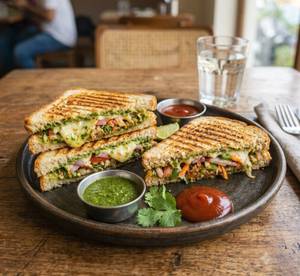 Veg Cheese Grilled Sandwich [ 3 Pieces ]