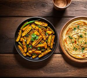 Parwal Bhujia + Lachha Paratha (1 Piece)