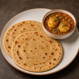 Plain Paratha (2 Pc) + Egg Bhujia Curry (2 Pc Egg)
