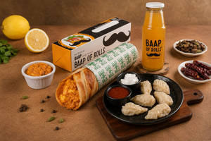 Tandoori Paneer Roll With Paneer Momos & 1 Masala Lemonade