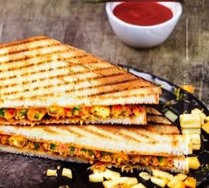 Cheese paneer tikka sandwhich