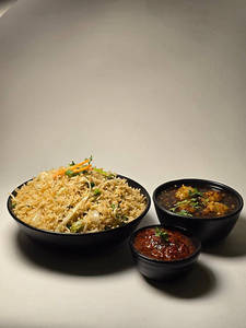 Veg Manchurian Rice With Gravy