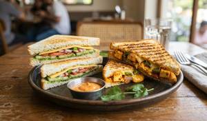 Veg Cheese Sandwich + Veg Tandoori Grilled Sandwich Combo