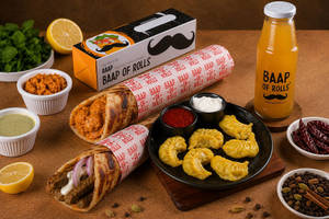 Chicken Korma Roll With Chicken Momos & 1 Masala Lemonade