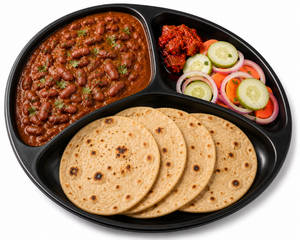 Rajma + 4 Roti/2 Laccha Paratha + Pickle + Salad