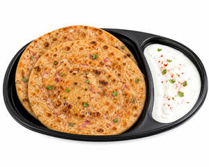 Onion Paratha 2pc + Aachar + Dahi / Raita