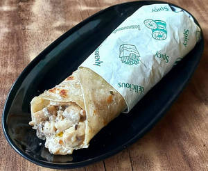 No Onion No Garlic Mushroom Kathi Roll