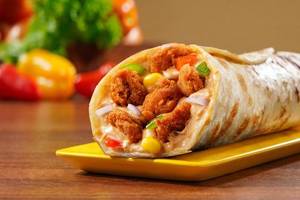 Tandoori Chicken Salad Burger Wrap .