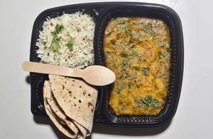 Dal Fry With 2 Chapati And Jeera Rice