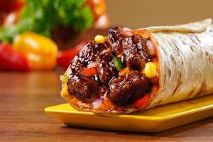 American BBQ Veggie Burger. Wrap